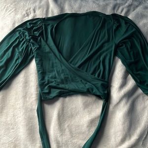 Green Wrap Top